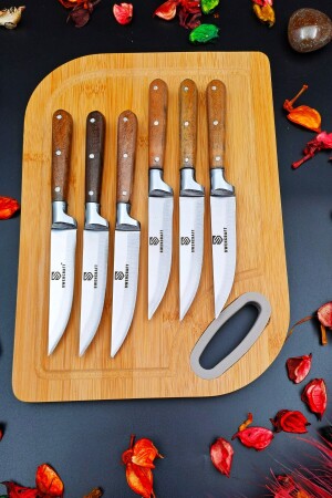 Steak Fleisch Küche Obst Gemüse Messer Set und Präsentation Salat Schneidebrett 7 Mitgift Set mrssttorre158 - 6