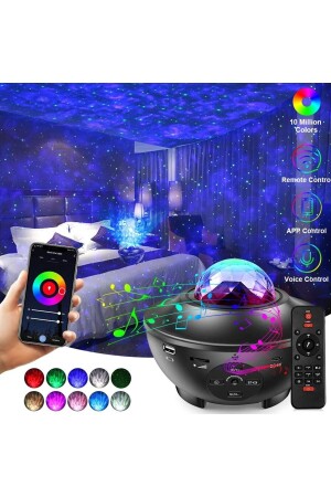 Sternenhimmel-Projektor, Deckennebel, Galaxie, Laserlicht, Disco-Kugel, Bluetooth-Lautsprecher, Party-LED-Lampe - 2