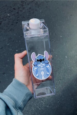 Stitch Wasserflasche 500 ml Mica Milk Box Design Wasser Kaffee Getränkeflasche Hello Kitty Starbucks Matara Yushi-MATARA-STITCH - 3