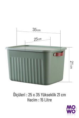 Storage Box Mix 15 Lt Çok Amaçlı Düzenleyici Kapaklı Kutu, Dekoratif Saklama Kutusu, Organizer MOWO-03-013-3 - 6