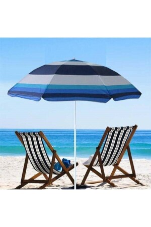 Strand Meer Garten Balkon Picknick Camping Sonnenschirm faltbar blau weiß 180 cm Regenschirm 12 - 2