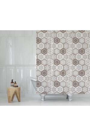 Su Geçirmez Banyo Perdesi Kahve Dantel Desen Duş Perde Yüksek Kalite Küvet Perdesi 180x200cm 2345 Paisley - 3