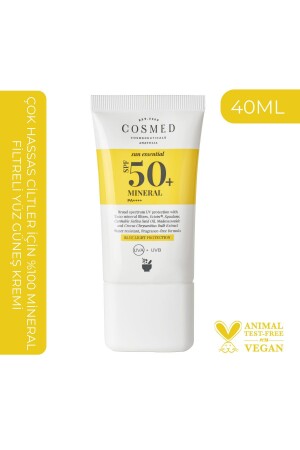 Sun Essential Mineral Spf50 Çok Hassas Ciltler Için %100 Mineral Filtreli Yüz Güneş Kremi 50 ml - 1