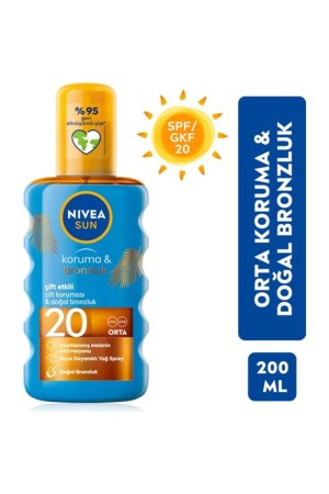 Sun Spf20 Koruma & Bronzluk Güneş Yağı 200 ml Sprey,anında Uva-uvb Koruması 4005900253781 - 1