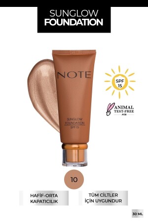 Sunglow Foundation Işıltılı Bronzlaştırıcı Fondöten 10 - 3