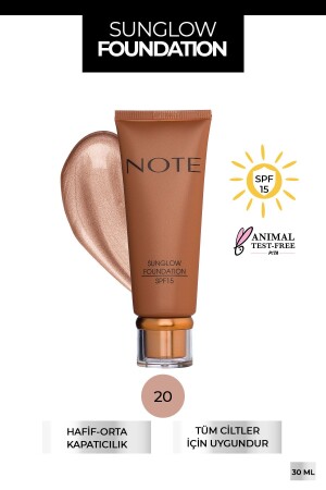 Sunglow Foundation Işıltılı Bronzlaştırıcı Fondöten 20 - 2