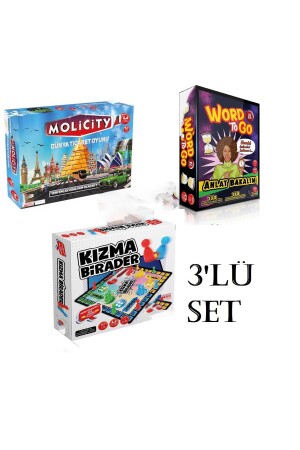 Süper 3'lü Set Molicity Emlak Ticaret Oyunu Kızma Birader Word To Go (TABU) BND008 - 3