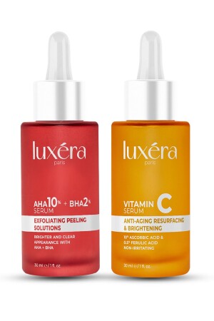 Süper Aydınlatıcı Ton Eşitleyici Leke Gözenek Akne Karşıtı Set Vitamin C - Kırmızı Peeling LUX210 - 4