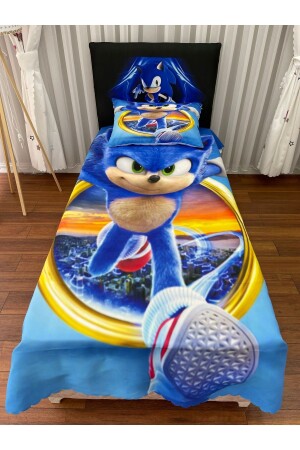 Super Sonic Bettbezug GESCHENK Kissenbezug Igel Dünner dekorativer Wabenstoff - 1