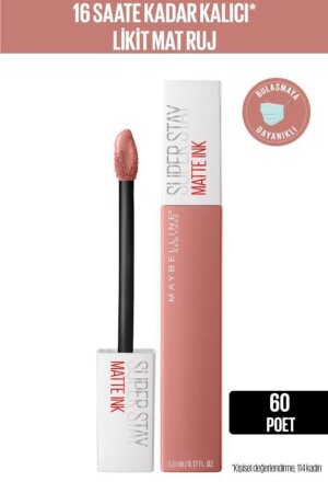 Super Stay Matte Ink Unnude Likit Mat Ruj - 60 Poet - Nude - 2