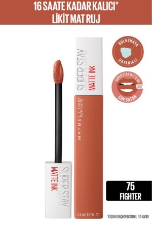 Super Stay Matte Ink Unnude Likit Mat Ruj - 75 Fighter - Kahverengi - 2