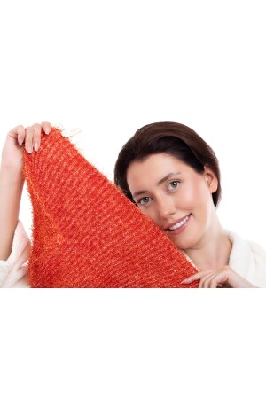 Superflexibler orangefarbener Bad-Luffa-Dusch-Luffa, geeignet für alle Hauttypen – Unisex 30 x 40 cm LSLIFTURUNCU - 4