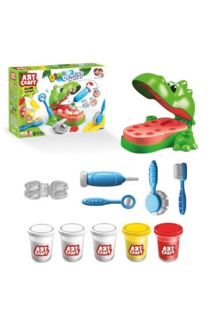 Süßes Zahnarzt-Dino-Spielknete-Set + Zahnarzt-Zubehör, Spielzeug, Zahnarzt-Dino - 7