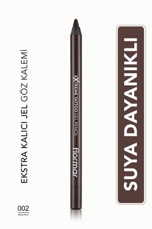 Suya Dayanıklı Jel Göz Kalemi (KOYU KAHVE) - Extreme Tattoo Gel Pencil - 002 Walnut - 8682536028844 - 1