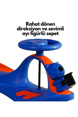 Swing Car Karınca Çocuk Kaykayı Sevimli Ayıcık Sepetli SM-SWINGCAR - 5