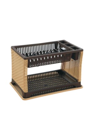 Tabaklık Bulaşıklık Örgü Rattan 2 Katlı sp-180 - 4