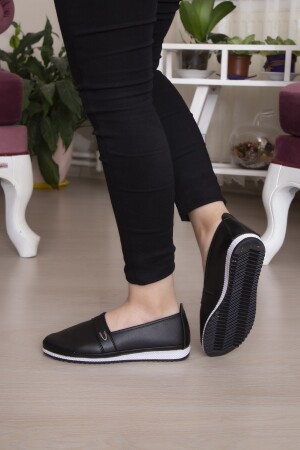 Täglich weiche Damen-Ballerinas aus Leder mit Löchern und Kordelzug 6006 - 3