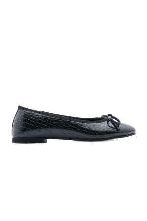 Tägliche Ballerinas für Damen, Metallic-Ballerinas mit runder Zehenpartie, Adusa Black Croco - 3