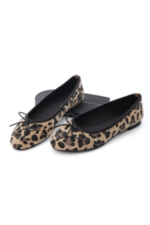 Tägliche Ballerinas für Damen, Metallic-Ballerinas mit runder Zehenpartie, Adusa Leopard - 1