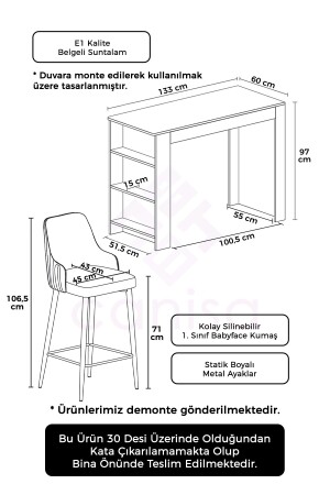 Talex-Serie, weißes Bartisch-Set, Insel-Küchentisch-Set, 4 graue Stühle, 22TALEX01BYZ04 - 7