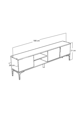 Tarz Raflı 180 Cm Metal Kulp Tv Ünitesi (sepet - Antrasit) TRZ007 - 6