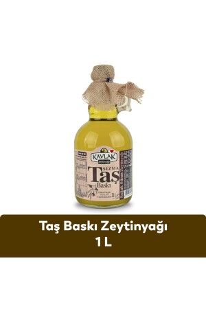 Taş Baskı Soğuk Sıkım Zeytinyağı 1 Lt Gallone Cam Şişe - 1