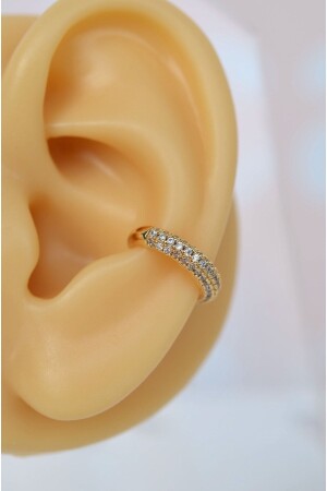 Taşlı Sıkıştırmalı Kıkırdak Küpe Earcuff - 3