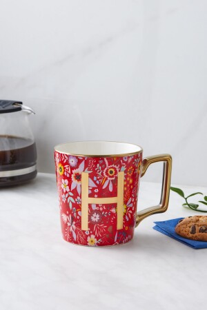 Tasse mit Blumen-H-Buchstaben, 350 ml, 153. 03. 06. 6921 - 3