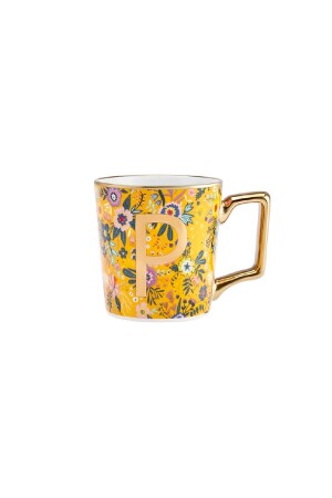 Tasse mit Blumen-P-Buchstaben, 350 ml, 153. 03. 06. 6929 - 6