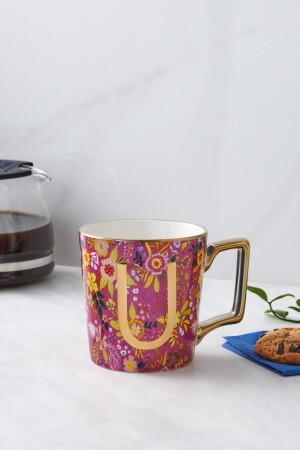 Tasse mit Blumen-U-Buchstaben, 350 ml, 153. 03. 06. 6933 - 3