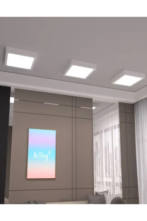 Tavana Sıfır Kare Led Panel Spot Lamba Glop Aplik Armatür Avize 6500k Beyaz Renk Koridor Balkon Hol ortakare3 - 4