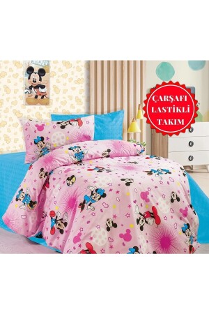 Tek Kişilik Lastikli Çarşaflı Nevresim Takımı Mickey Mouse Desen DQ2022001001XC - 4