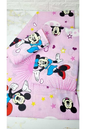 Tek Kişilik Lastikli Çarşaflı Nevresim Takımı Mickey Mouse Desen DQ2022001001XC - 5