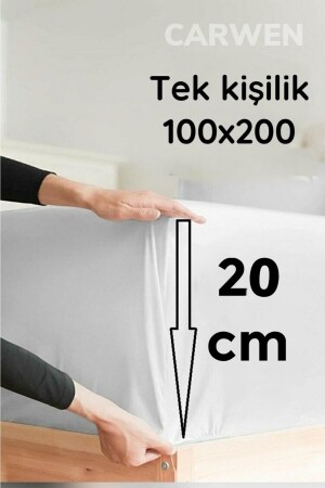 Tek Kişilik Ranforce Pamuk Kumaş Lastikli Çarşaf Seti 100x200 CRW1140 - 6