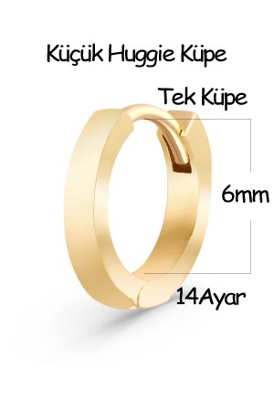 Tek Küpe (Çift değildir) Daith Tragu Helix Altın Küpe 6mm Piercing Küpe Halka Küpe 0-35gram - 4