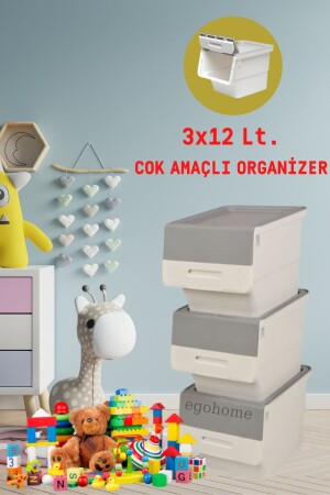 Tekerlekli Oyuncak Ve Erzak Kutusu Motek Organizer Kutu 3 Katlı Organizer Motek egohomeerzakkutusu - 2