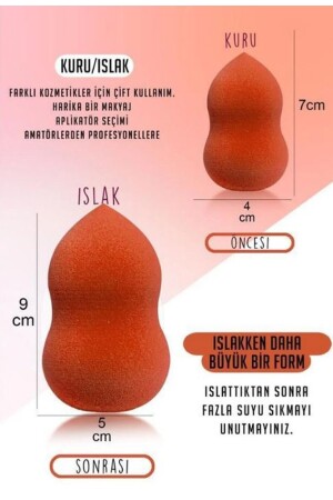 Tekli Armut Sünger- Makyaj Süngeri- Fondoten Süngeri - 7