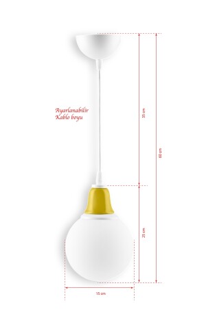 Tekli Colores Sarkıt Avize Sarı Seramikli Dekoratif Aydınlatma DDTKLCLRSRKSR - 6