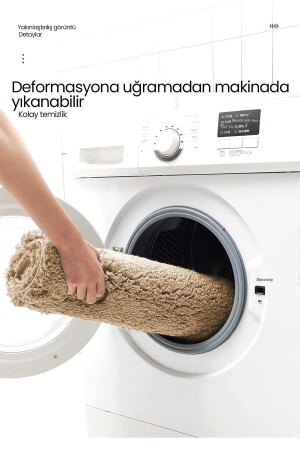 Tekli Post Peluş Banyo Paspası, Dot Taban, Kaymaz Taban 002643 - 5