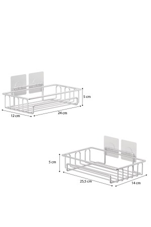 TEKNOTEL KLEBEHAKEN 2 STÜCK BADEZIMMERREGAL CHROM ST242H - 5