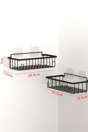 Teknotel Klebehaken 2 Stück Badezimmerregal Mattschwarz St241 11. ST. 241SET. 02 - 5