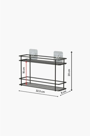 Teknotel Yapışkanlı 2 Katlı Banyo&mutfak Rafı Mat Siyah St522 11.ST.522.01 - 6