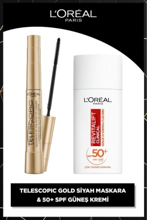 Telescopic Mascara & Revitalift Clinical SPF 50 Tages-Sonnencreme für das Gesicht mit hohem UV-Schutz, 50 ml - 1