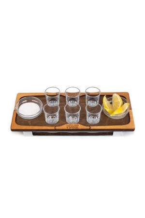 Tequila-Schaufel – Tequila-Shot-Set aus Holz – inklusive Gläsern und Schüsseln. Tequila-Präsentationstablett – Neujahrsset - 4