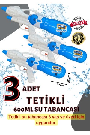 Tetikli 600ml SU Tabancası 3 adet Tetikli3lü - 1