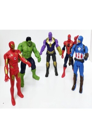 Thanos Örümcek Adam Ironman Hulk Oyuncak Işıklı 5li Set 15 Cm 297018650 - 4