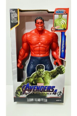 The Hulk Kırmızı Renk Red Hulk Işıklı Sesli Figür Kahraman Oyuncak 30 cm vel331 - 3