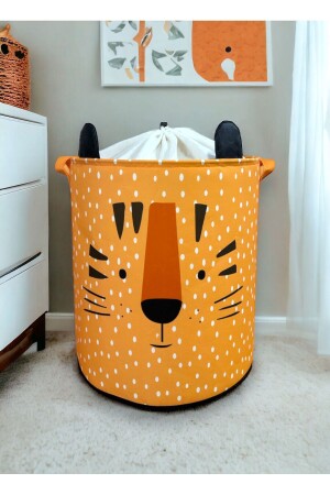 Tiger Design Kordelzug Baby Kinderzimmer Organizer Aufbewahrungsbox Spielzeug Schmutzkorb 37x40 - 4