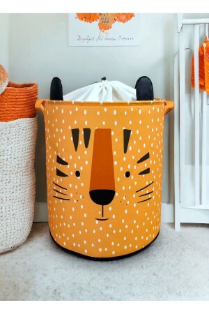 Tiger Design Kordelzug Baby Kinderzimmer Organizer Aufbewahrungsbox Spielzeug Schmutzkorb 37x40 - 6