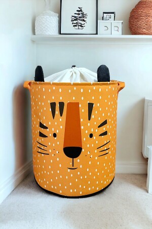 Tiger Design Kordelzug Baby Kinderzimmer Organizer Aufbewahrungsbox Spielzeug Schmutzkorb 37x40 - 7